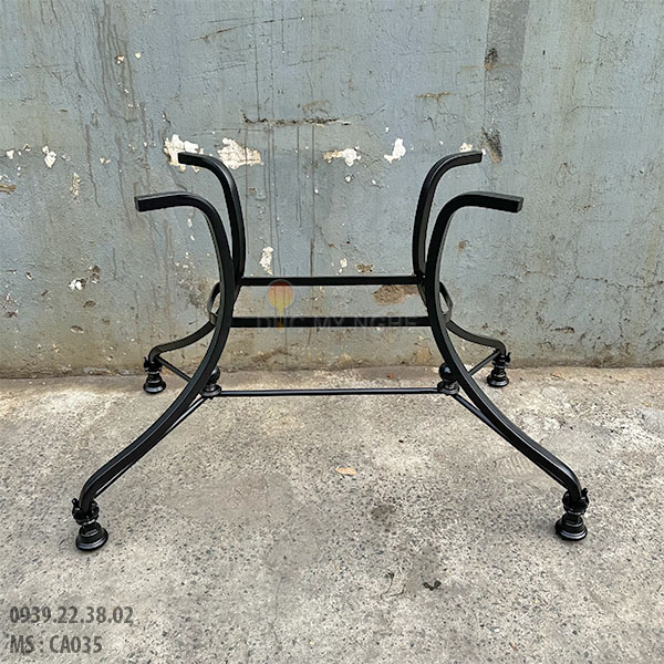 Chân Bàn Ăn Sắt Uốn Liên Kết Hoa Văn Đúc Nhôm CA035 - Hình 8