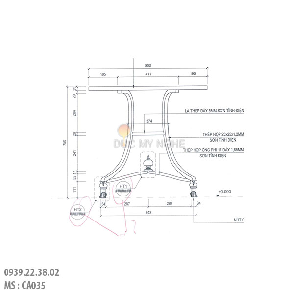 Chân Bàn Ăn Sắt Uốn Liên Kết Hoa Văn Đúc Nhôm CA035 - Hình 9