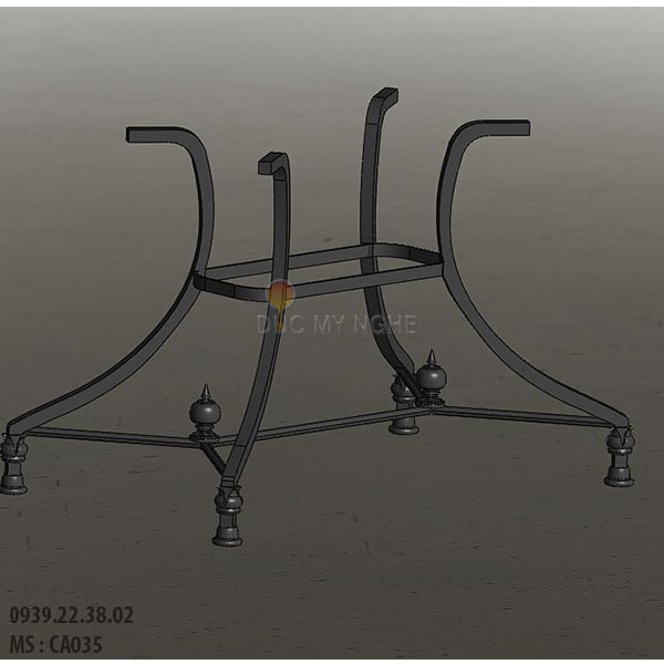 Chân Bàn Ăn Sắt Uốn Liên Kết Hoa Văn Đúc Nhôm CA035 - Hình 10