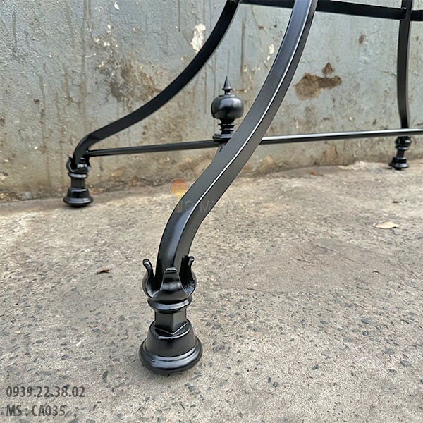 Chân Bàn Ăn Sắt Uốn Liên Kết Hoa Văn Đúc Nhôm CA035 - Hình 3