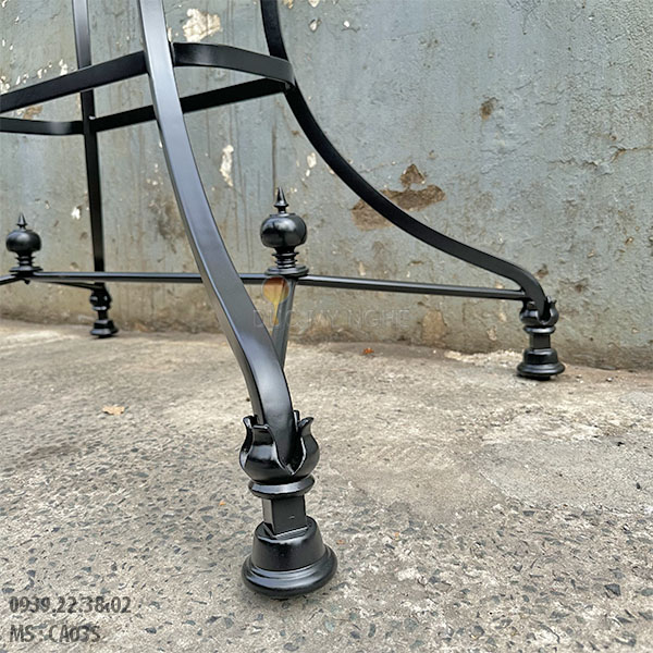 Chân Bàn Ăn Sắt Uốn Liên Kết Hoa Văn Đúc Nhôm CA035 - Hình 5