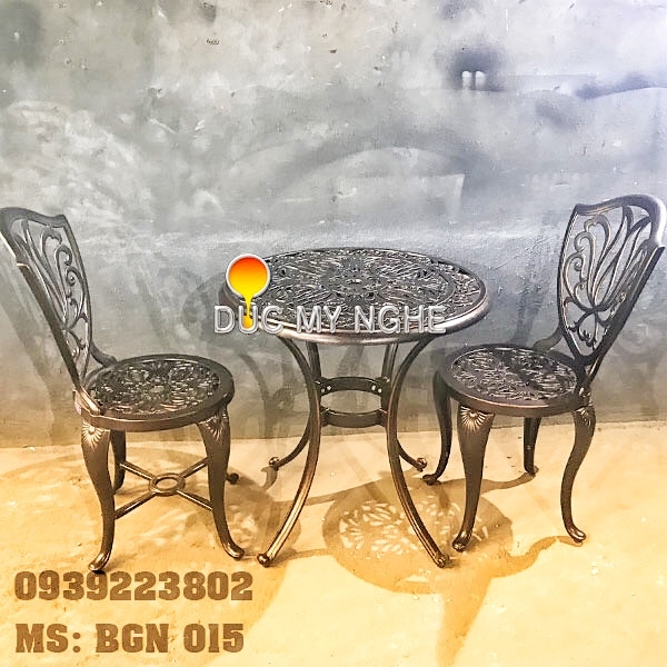 Bàn Ghế Hợp Kim Nhôm Đúc Ngoài Trời Đẹp Giá Rẻ - Khách Sạn Gia Đình BGN015