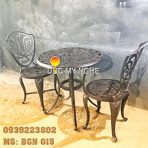 Bàn Ghế Hợp Kim Nhôm Đúc Ngoài Trời Đẹp Giá Rẻ - Khách Sạn Gia Đình BGN015